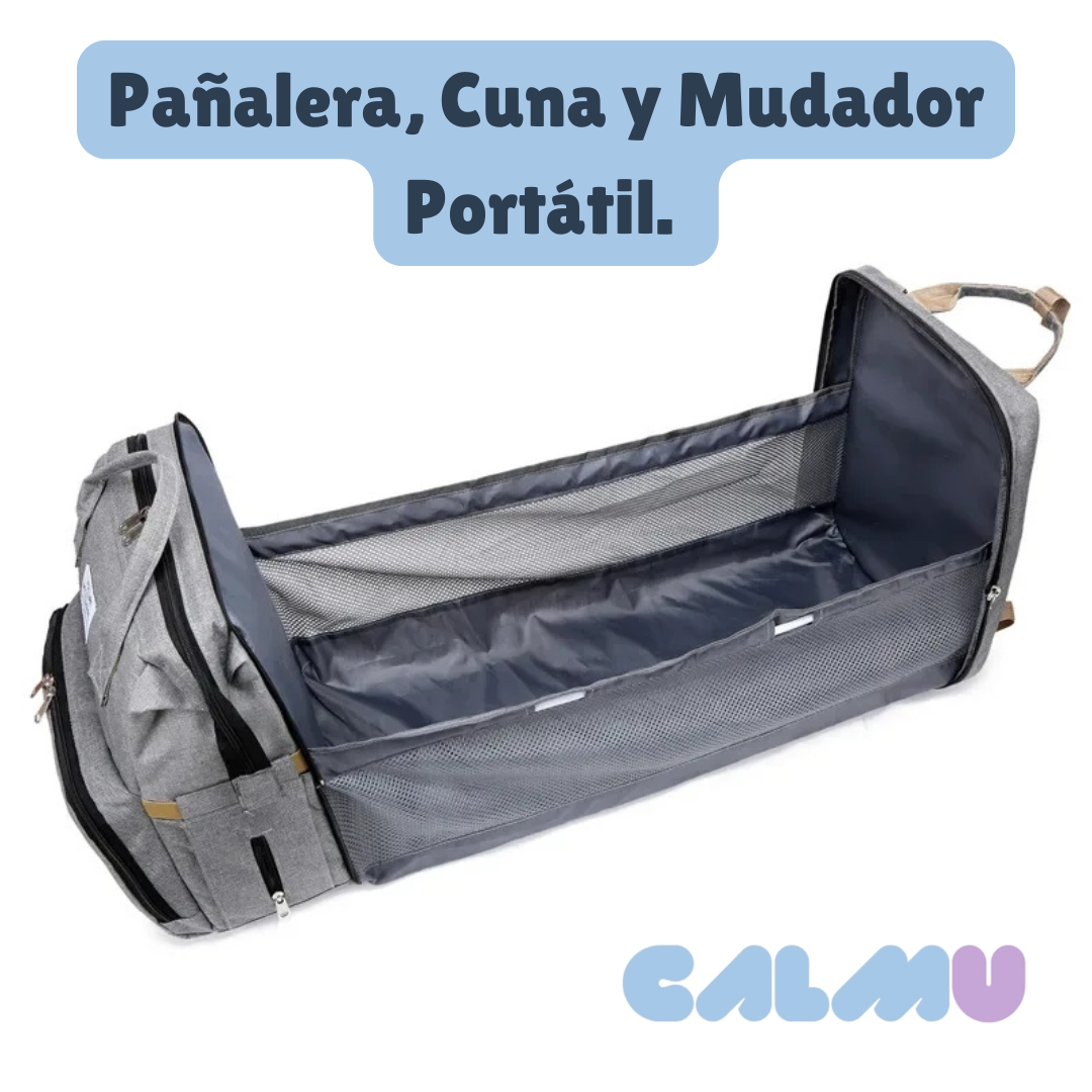 Mochila Pañalera Moderna con función de Cuna y Mudador, Diferentes Colores.